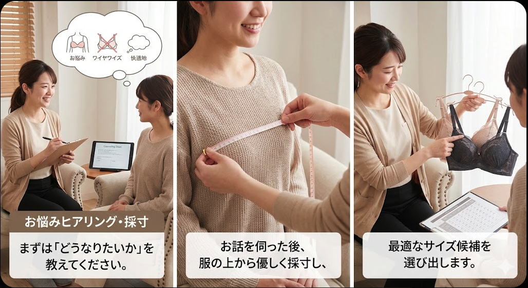 カウンセリングと採寸